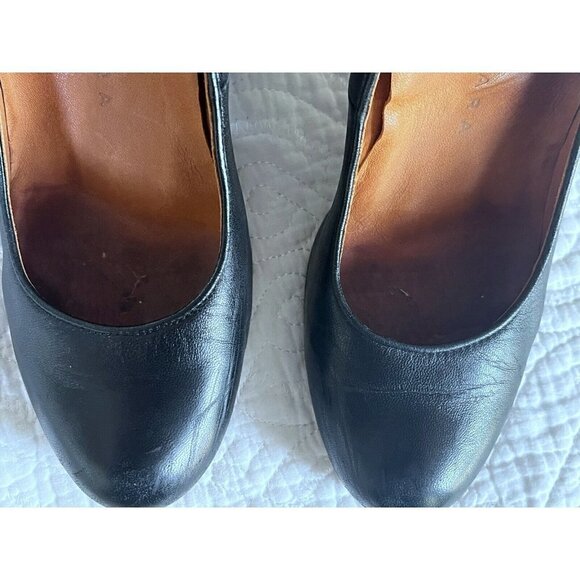 Chie Mihara Women's Sz 37 Black Leather Wrap Ankle Strap  Heels 6.5 - Picture 9 of 12